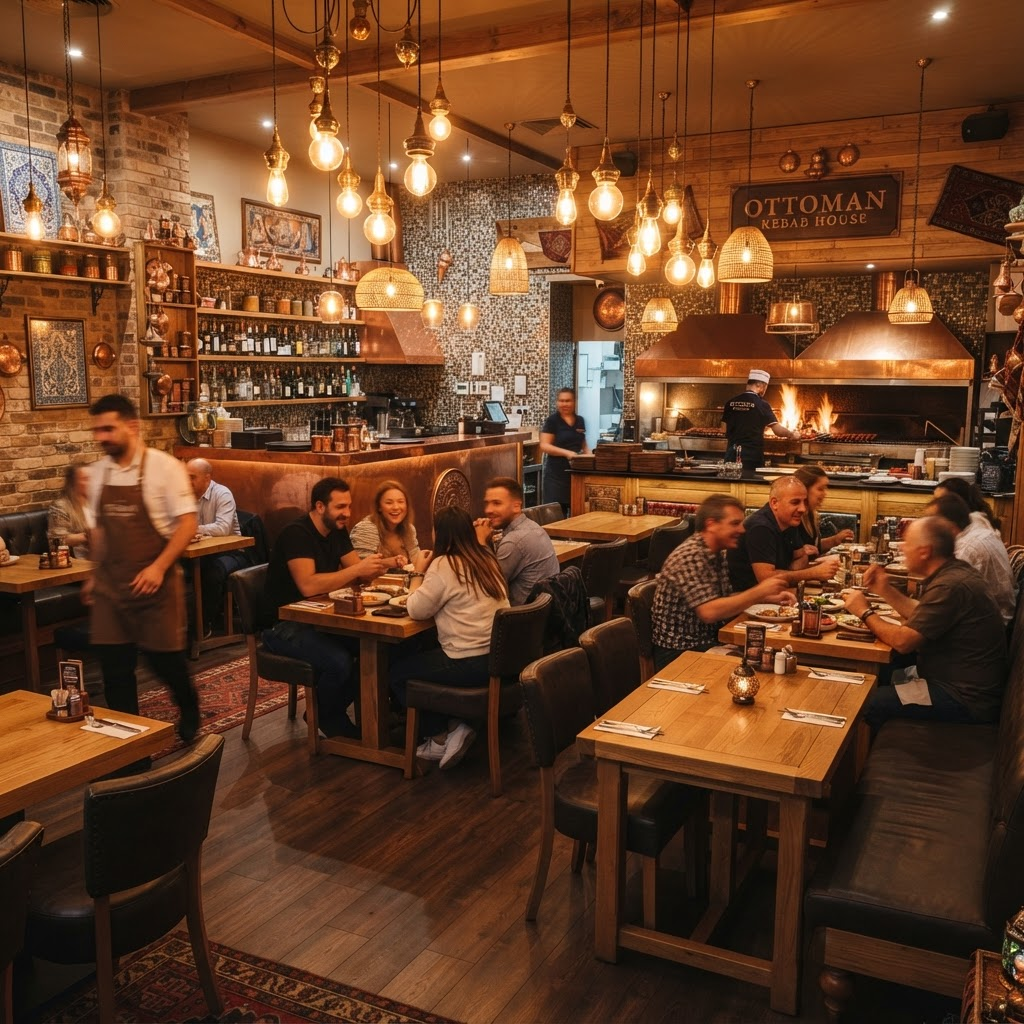 Gemütliches Interieur des Ali Baba Döner Kebab Restaurants